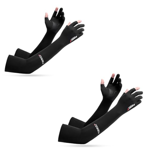 PALAY® 2 Pairs Hand Gloves for Sun Protection Non-Slip Touch Screen Arm Sleeves for Women Men UV Protection Hand Sleeves Full Arm Hand Gloves for Bike Riding, Driving, Cycling PALAY® 2 Pairs Hand Gloves for Sun Protection Non-Slip Touch Screen Arm Sleeves for Women Men UV Protection Hand Sleeves Full Arm Hand Gloves for Bike Riding, Driving, Cycling